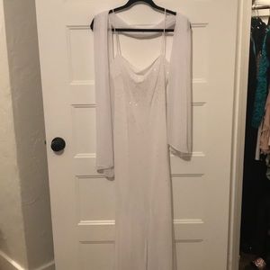White floor length dress